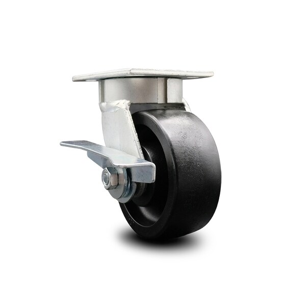 5 Inch Kingpinless Glass Filled Nylon Wheel Swivel Caster with Brake SCC